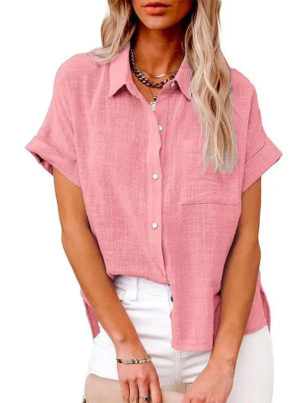 Casual Short Sleeve Blouse