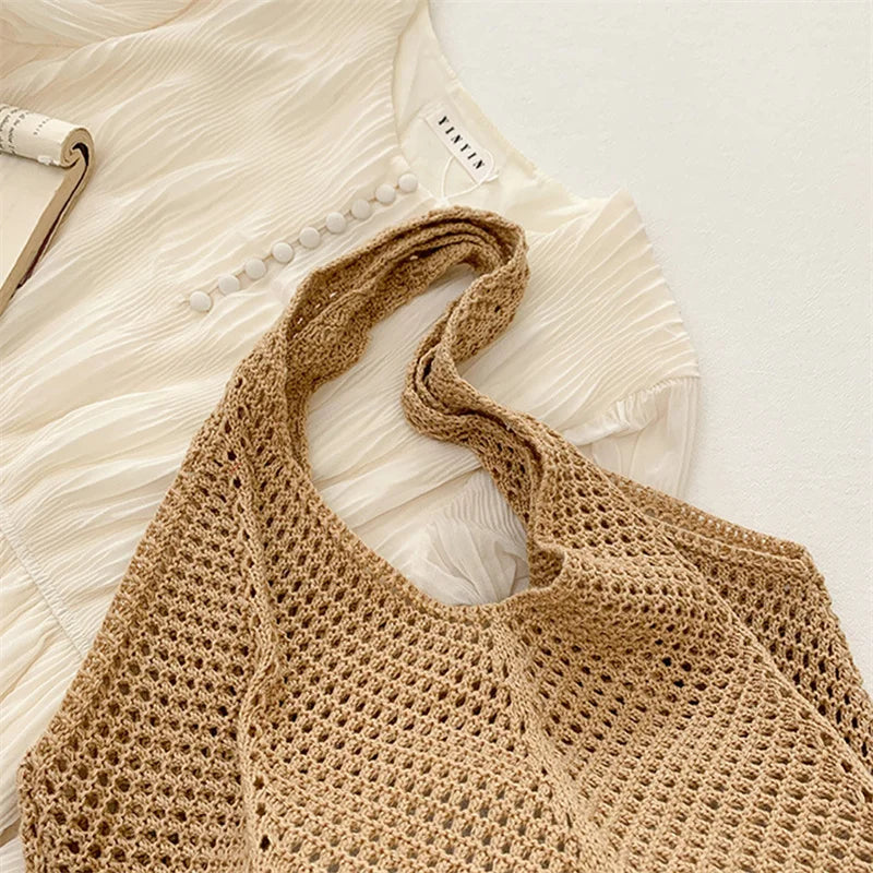 Women Crochet Tote Bag Fashion