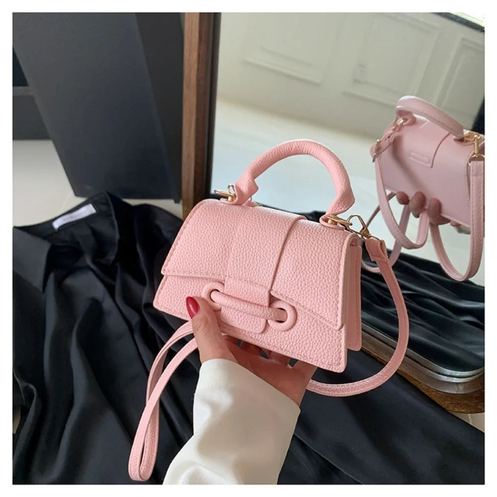 Solid Color PU Leather Bag