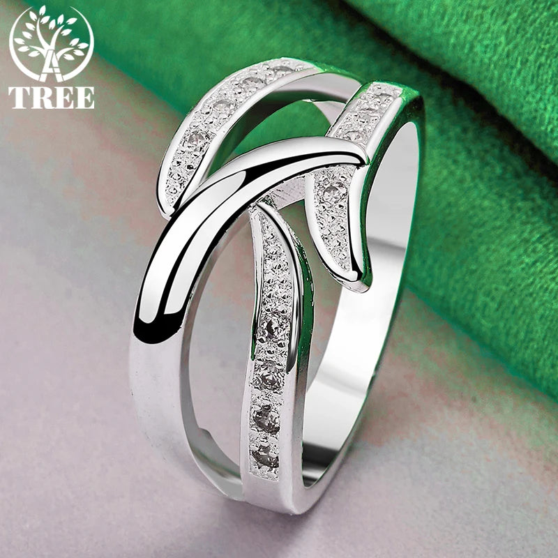 925 Sterling Silver Zircon Ring