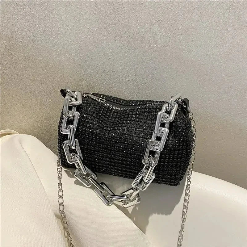 Allover Rhinestone Bucket Bag