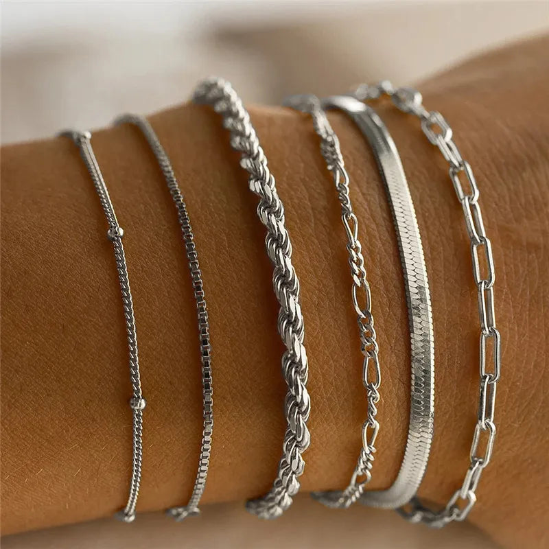 Trendy Geometric Link Chain Bracelet