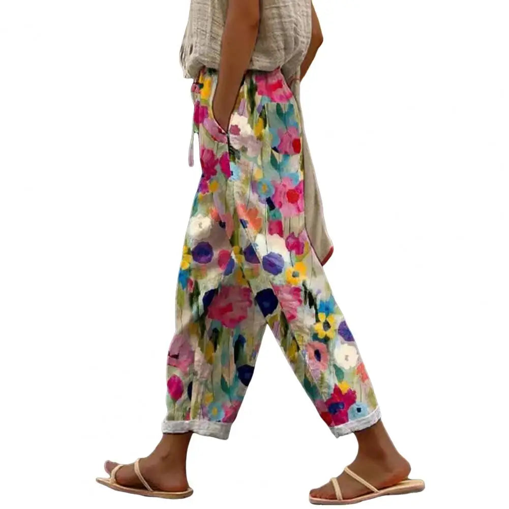 Women Rolled Hem Casual Pants