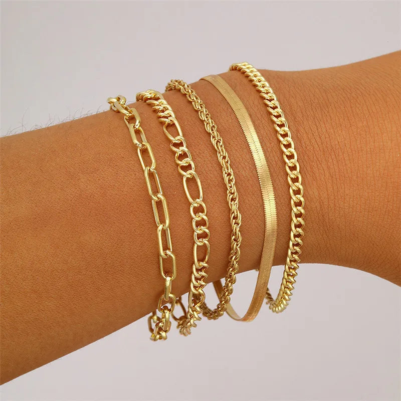 Trendy Geometric Link Chain Bracelet