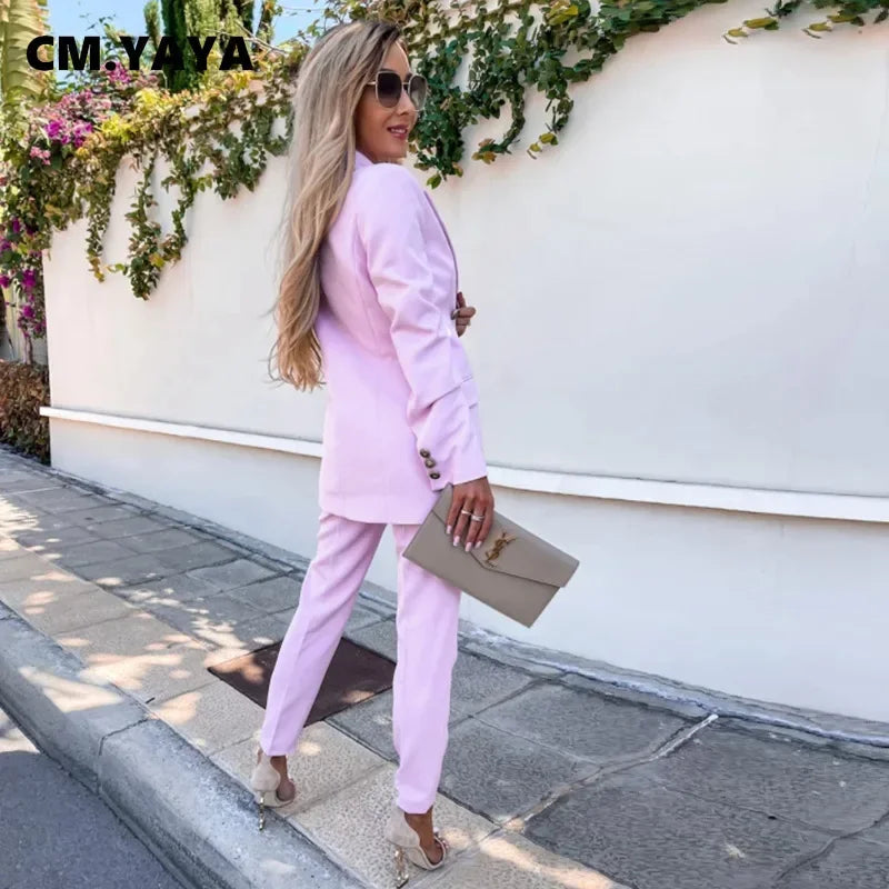 Elegant Pants Suit and Long Sleeve Blazer