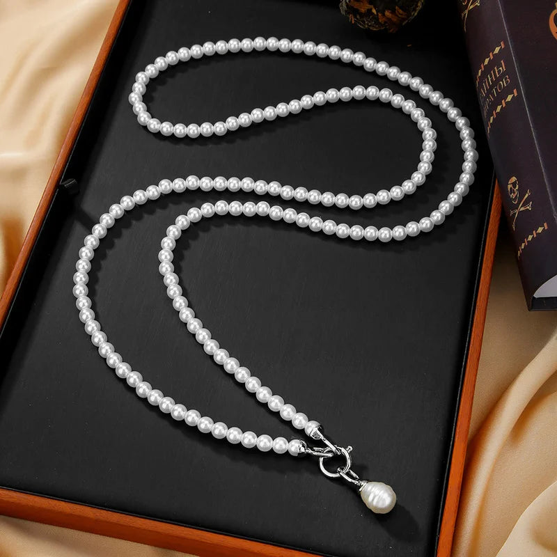 Pearls Pendant Long Necklace
