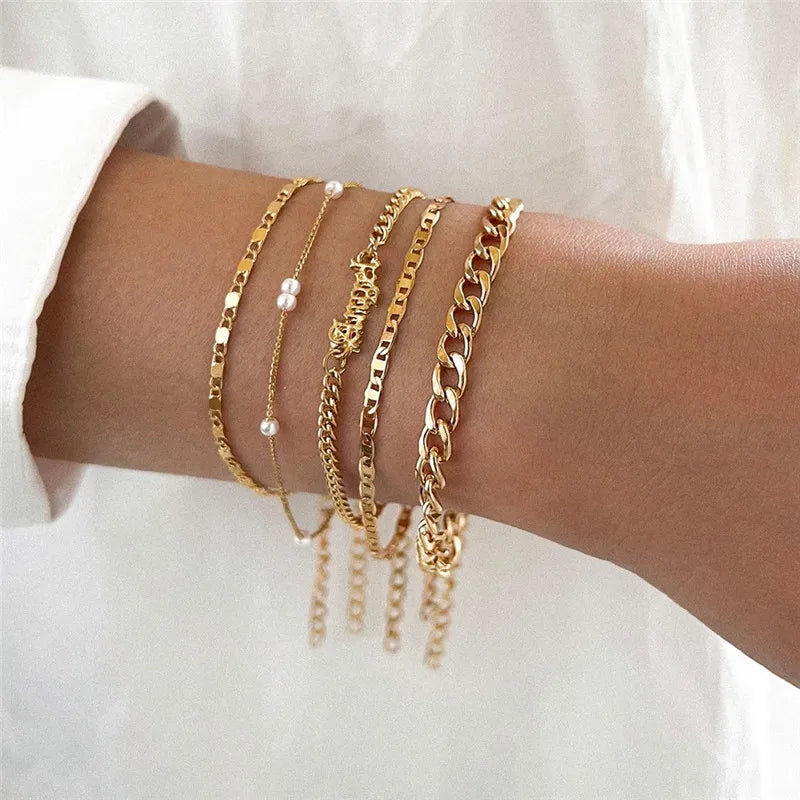 Trendy Geometric Link Chain Bracelet