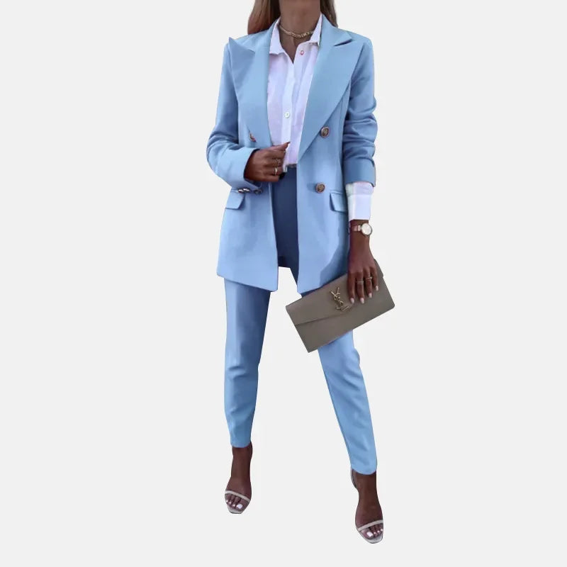 Elegant Pants Suit and Long Sleeve Blazer