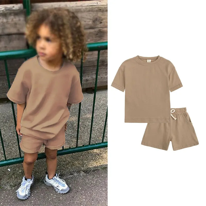 T-shirts and Shorts Boy and Girl Outfits Suits