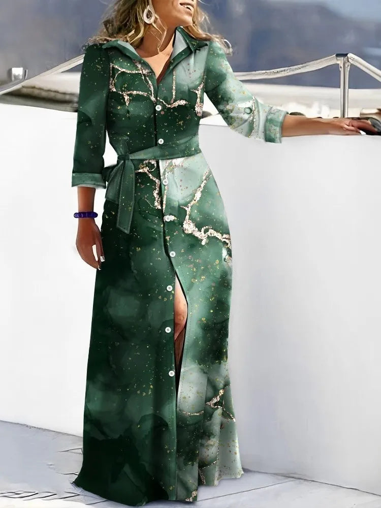 Autumn Lace-up Shirt Dresses