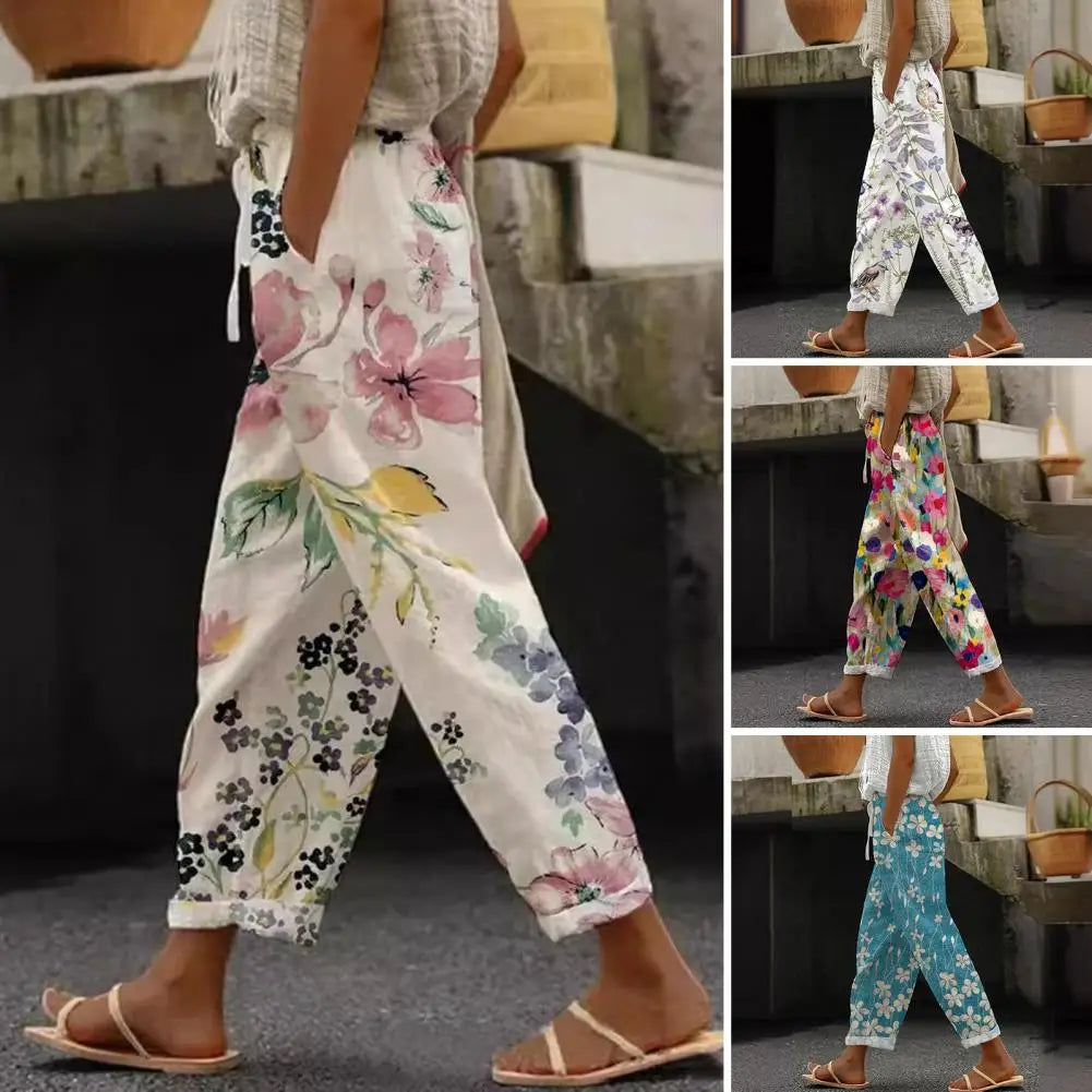 Women Rolled Hem Casual Pants