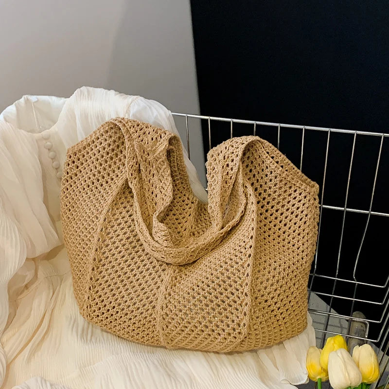 Women Crochet Tote Bag Fashion