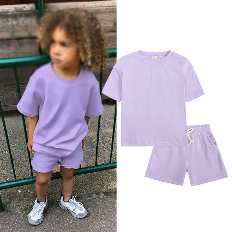 T-shirts and Shorts Boy and Girl Outfits Suits