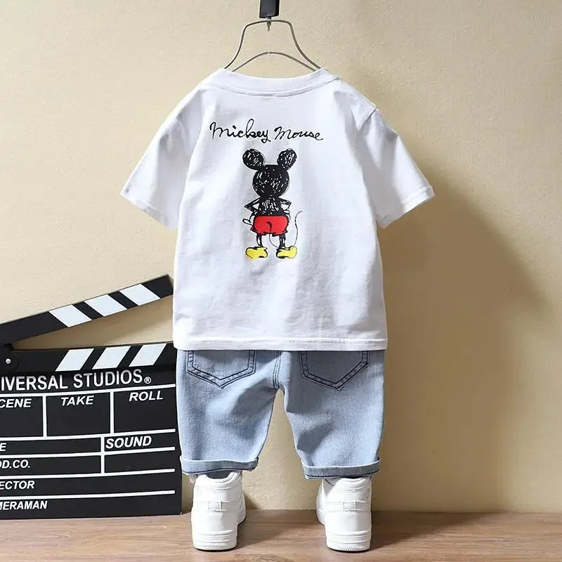 Boys Mickey Mouse T-shirt+Jeans Sets