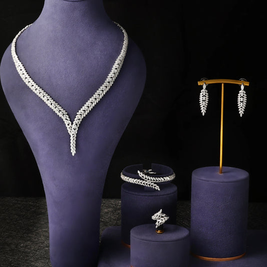4-Piece Bridal Jewelry zirconia Set