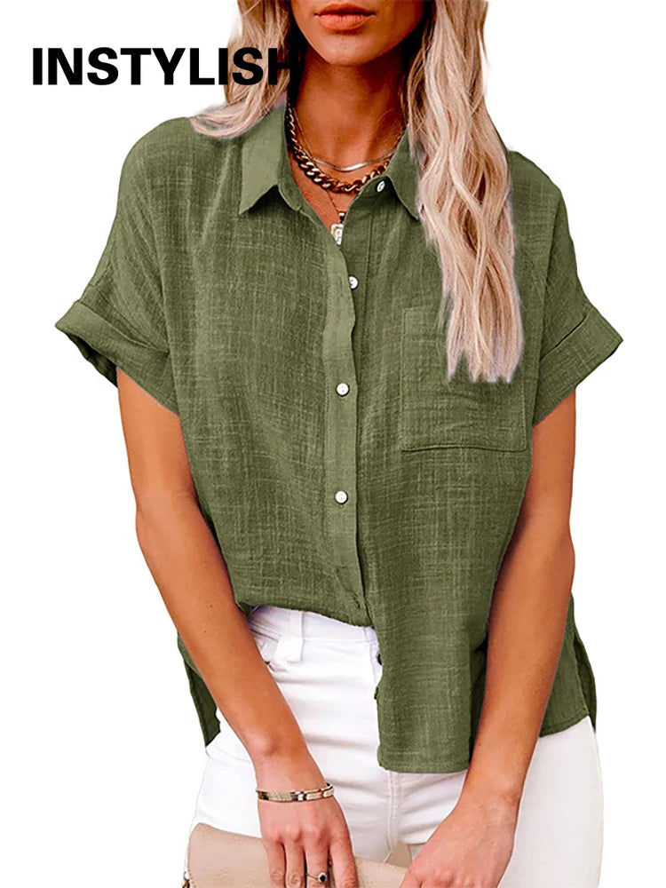 Casual Short Sleeve Blouse