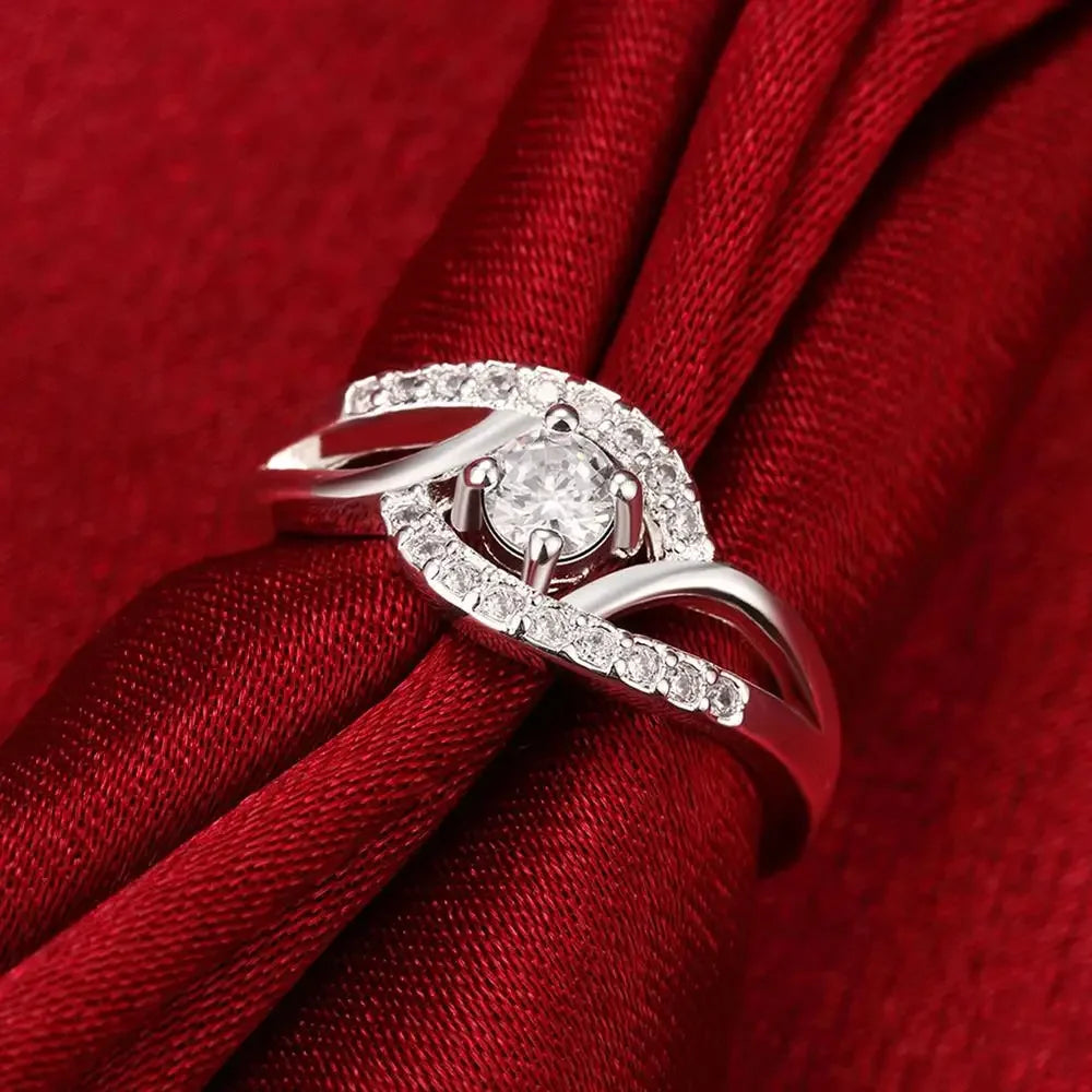 925 Silver Shiny Zircon Rings