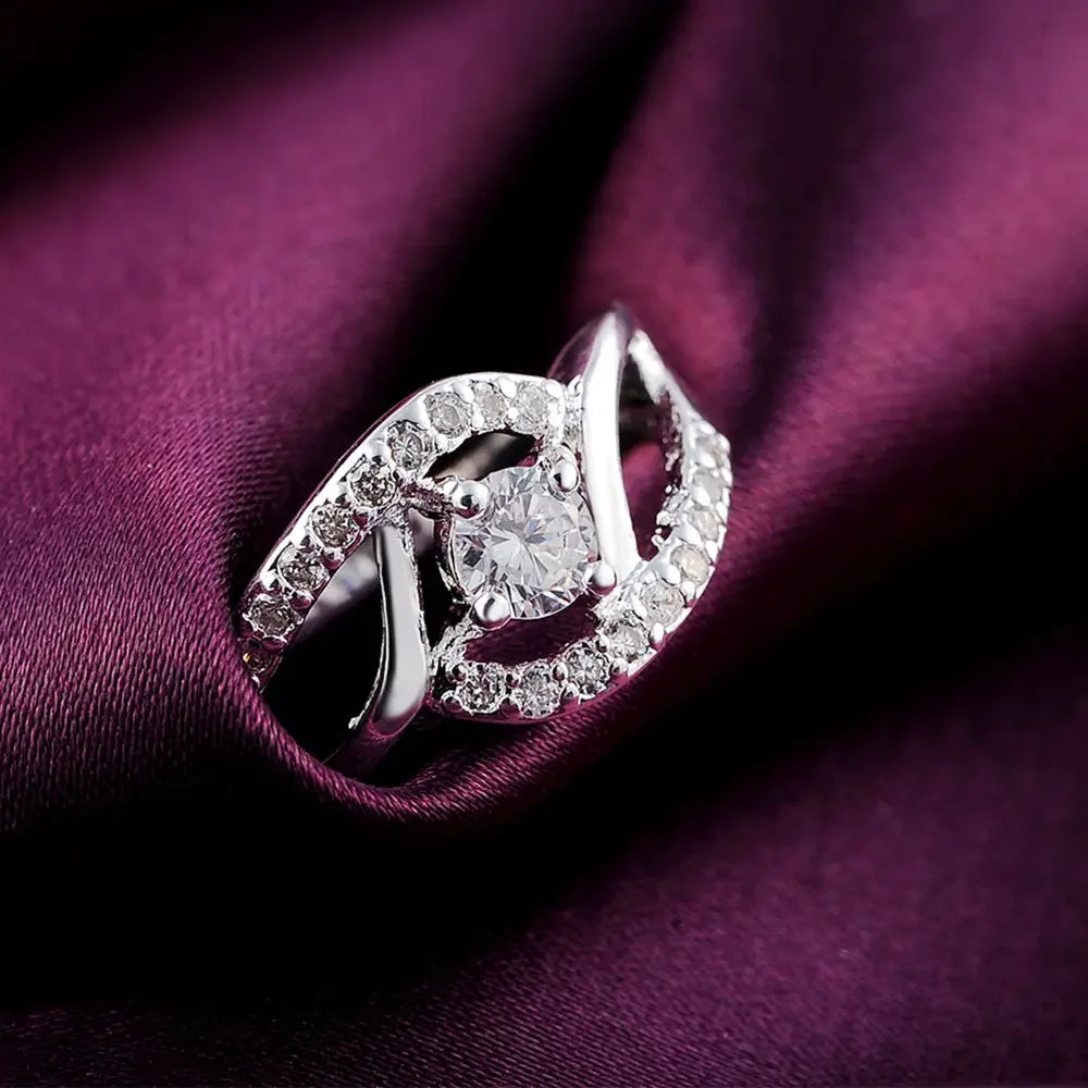 925 Silver Shiny Zircon Rings