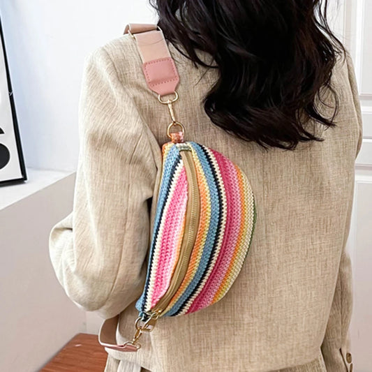 Rainbow Striped Fanny Pack Bum Bag