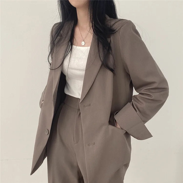 Fall Fashion Long Sleeve Blazer Mujer Pant Sets Blazers Women 2024 Casual Womens 2 Piece Outfit Set Suits Outwear