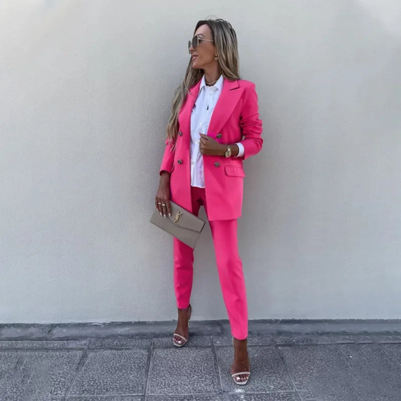 Elegant Pants Suit and Long Sleeve Blazer