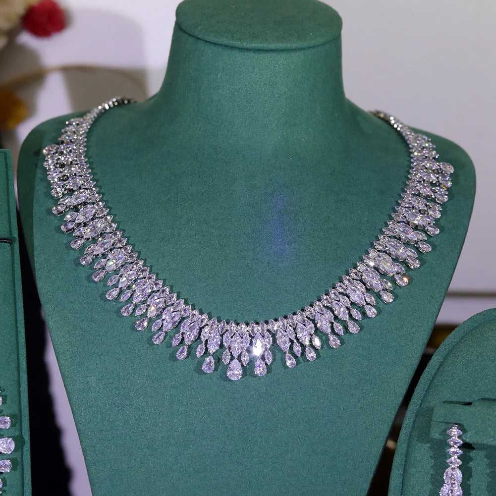 Cubic Zirconia Necklace and Earring Set