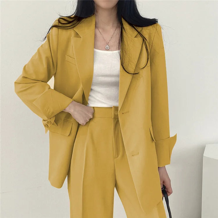 Fall Fashion Long Sleeve Blazer Mujer Pant Sets Blazers Women 2024 Casual Womens 2 Piece Outfit Set Suits Outwear
