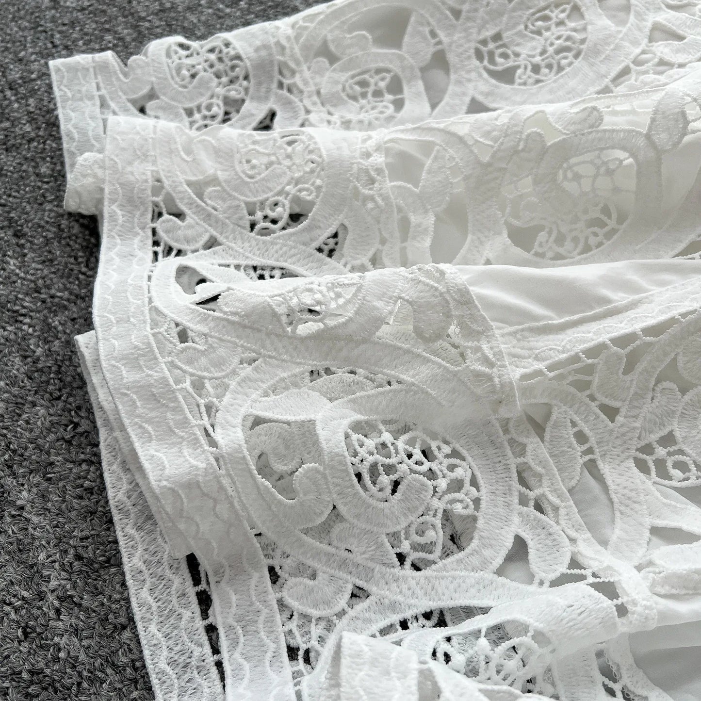 Autumn Crochet White Lace Embroidery