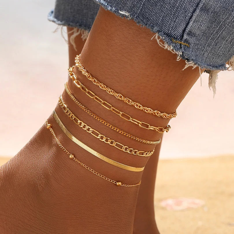 Multilayer Ankle Bracelet
