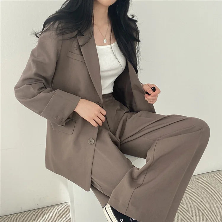 Fall Fashion Long Sleeve Blazer Mujer Pant Sets Blazers Women 2024 Casual Womens 2 Piece Outfit Set Suits Outwear