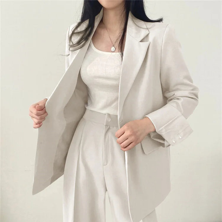 Fall Fashion Long Sleeve Blazer Mujer Pant Sets Blazers Women 2024 Casual Womens 2 Piece Outfit Set Suits Outwear
