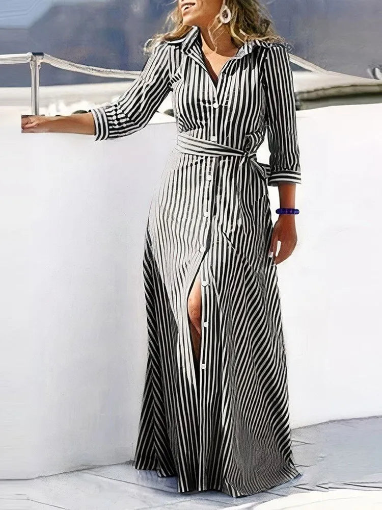 Autumn Lace-up Shirt Dresses