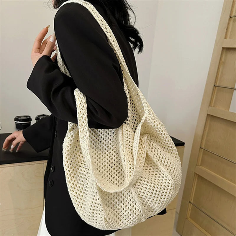 Women Crochet Tote Bag Fashion
