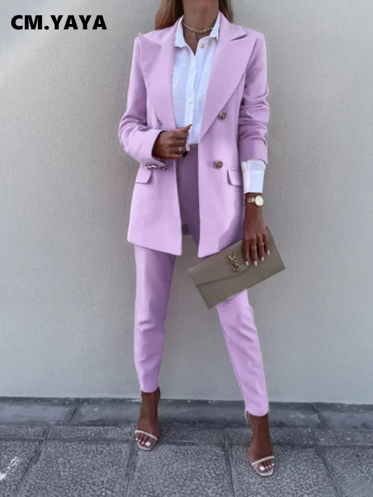 Elegant Pants Suit and Long Sleeve Blazer
