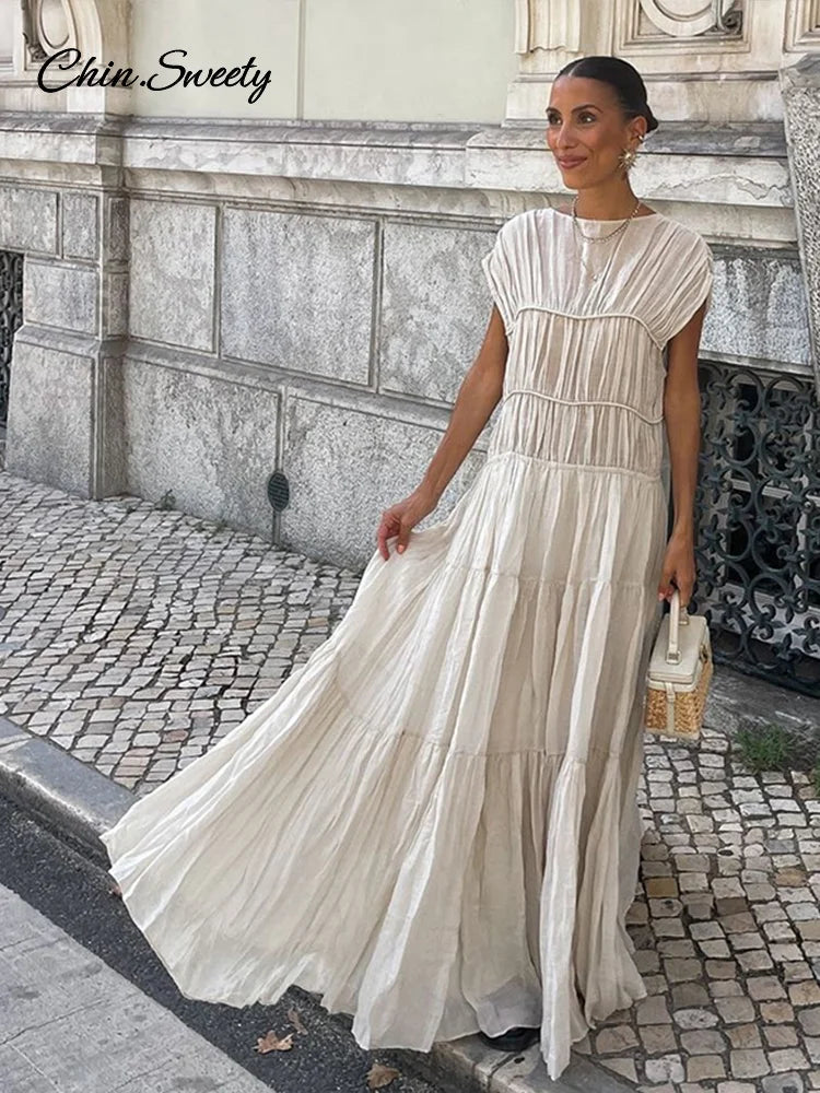 Casual Loose Pleat Dress