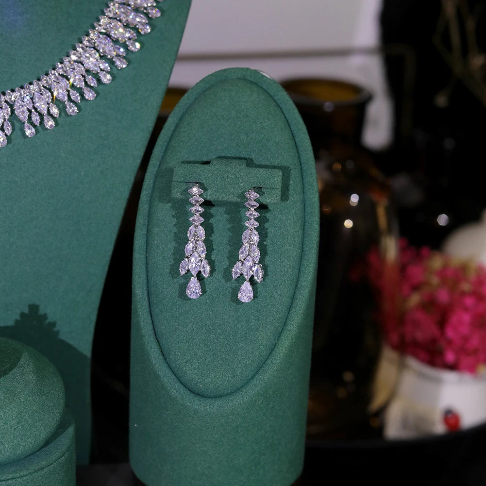 Cubic Zirconia Necklace and Earring Set