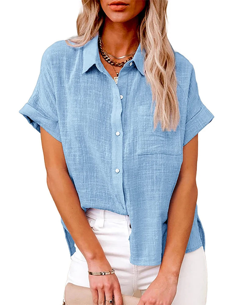 Casual Short Sleeve Blouse