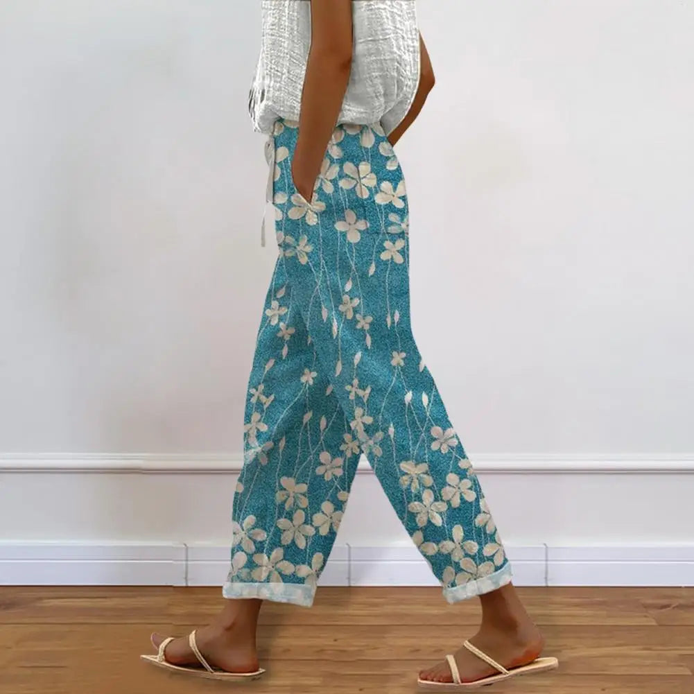 Women Rolled Hem Casual Pants