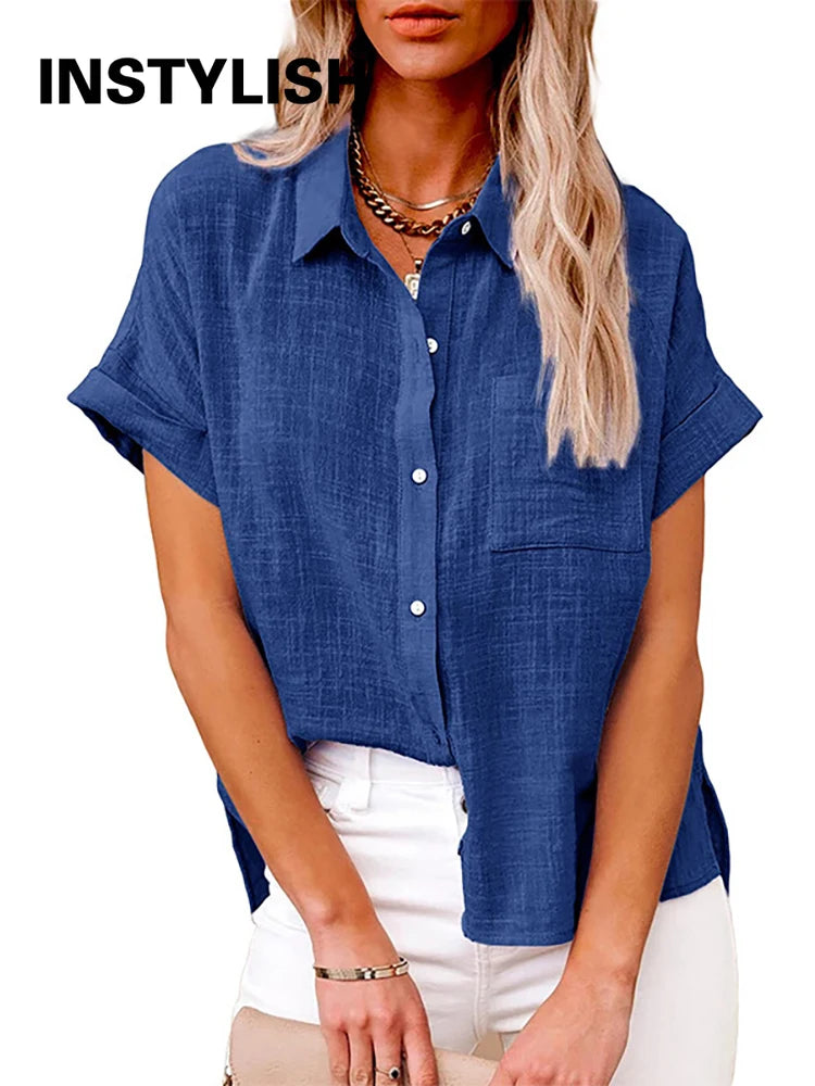 Casual Short Sleeve Blouse