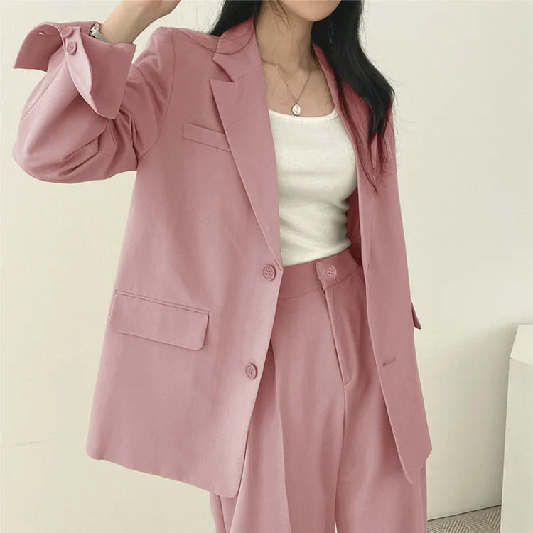 Fall Fashion Long Sleeve Blazer Mujer Pant Sets Blazers Women 2024 Casual Womens 2 Piece Outfit Set Suits Outwear