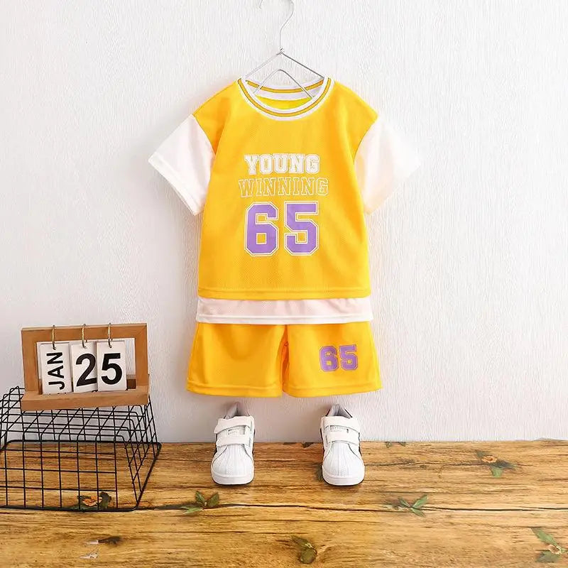 Fashion Brand Summer Clothing Kids Clothes Tracksuit 2 Piece Clothing Set Boys T-shirt + Shorts Outdoor Sports Outfits 2022 NEW