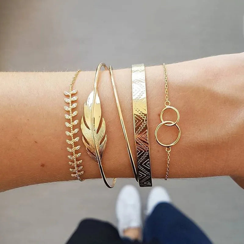 Trendy Geometric Link Chain Bracelet