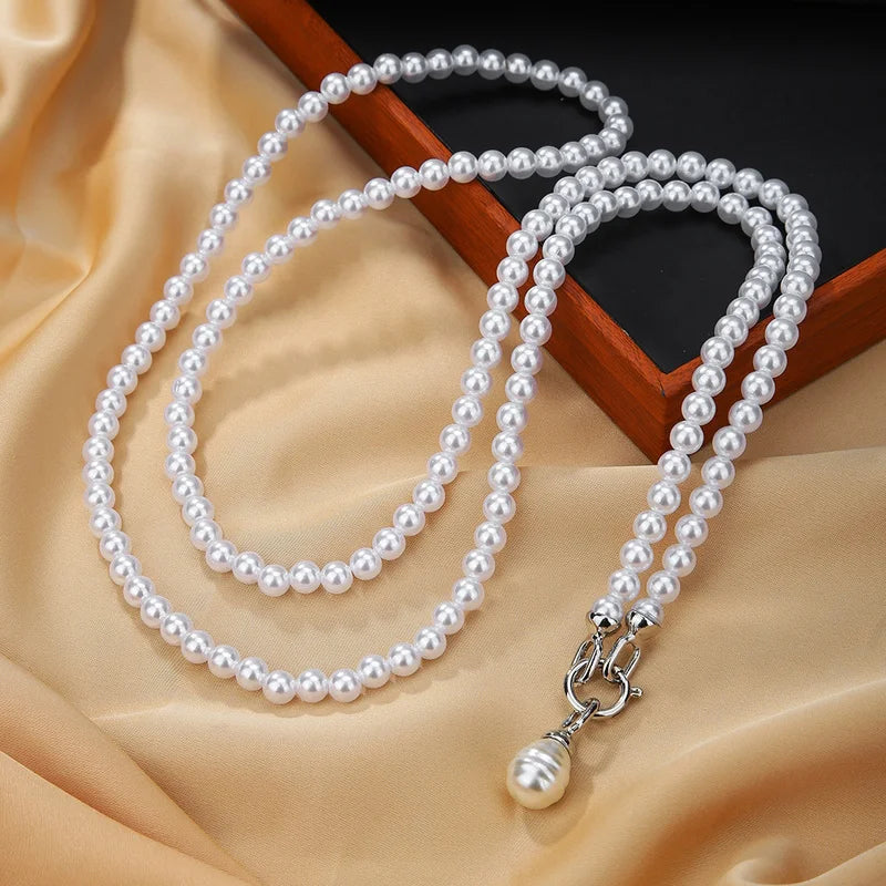 Pearls Pendant Long Necklace