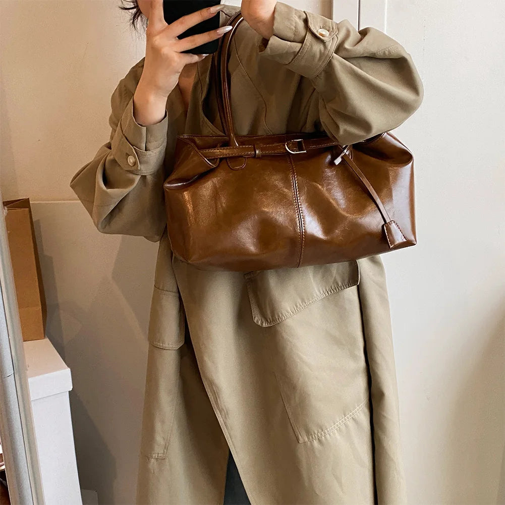 Leather Hobo Handbag