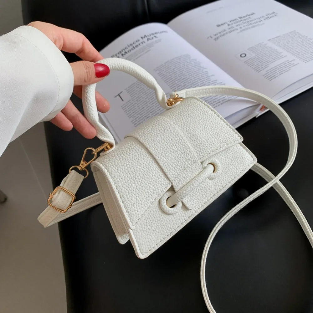 Solid Color PU Leather Bag