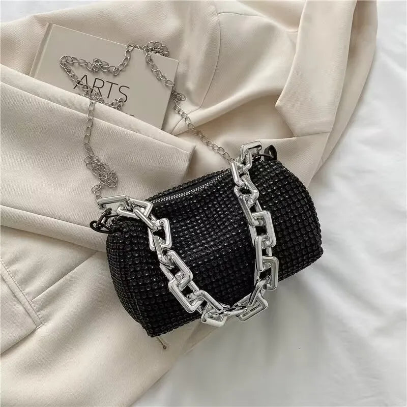 Allover Rhinestone Bucket Bag