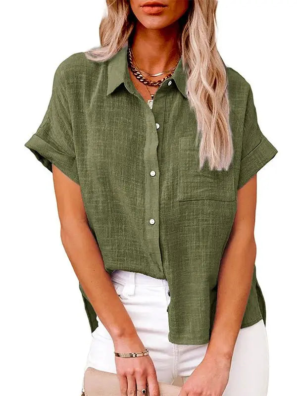 Casual Short Sleeve Blouse