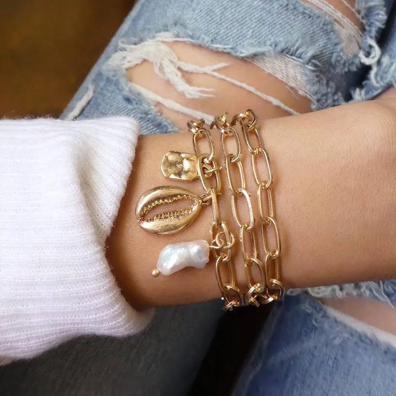 Trendy Geometric Link Chain Bracelet
