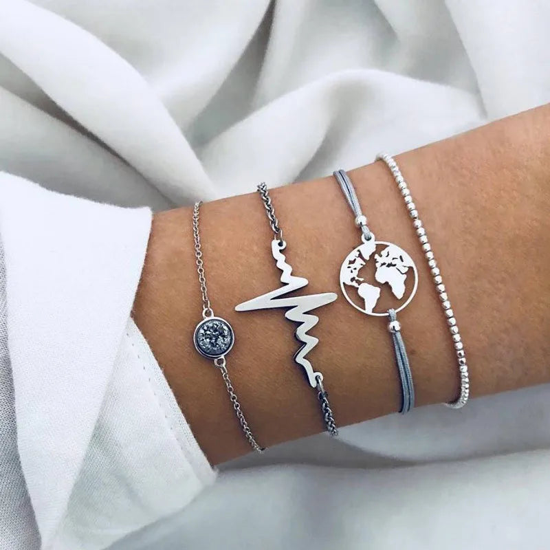 Trendy Geometric Link Chain Bracelet
