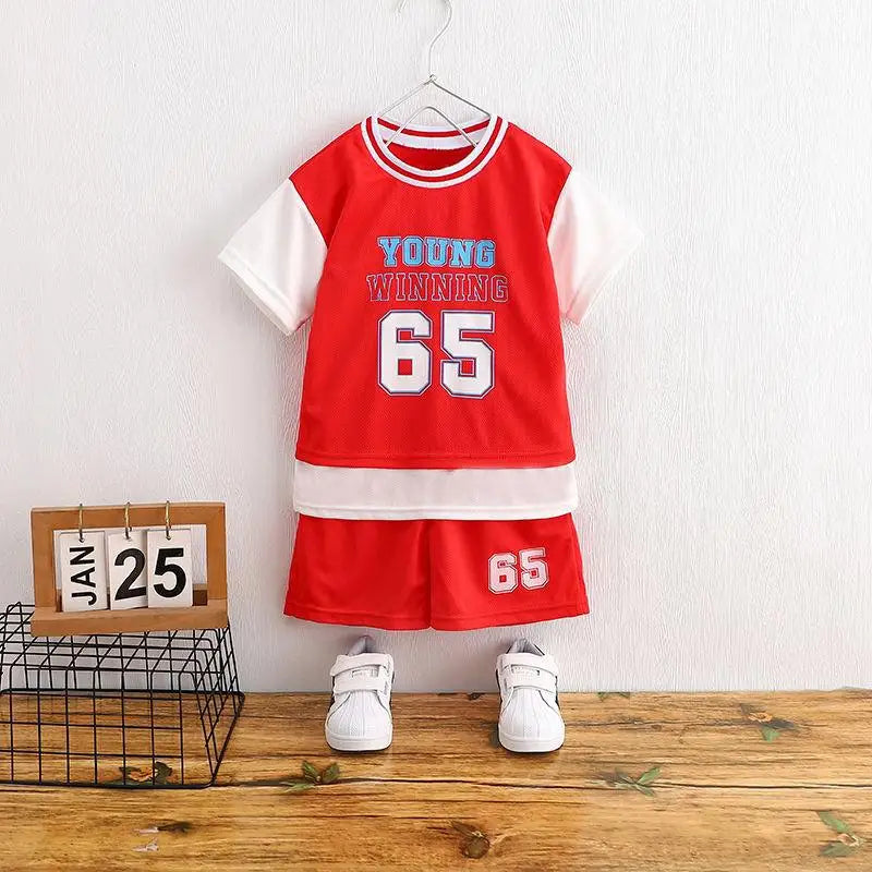 Fashion Brand Summer Clothing Kids Clothes Tracksuit 2 Piece Clothing Set Boys T-shirt + Shorts Outdoor Sports Outfits 2022 NEW
